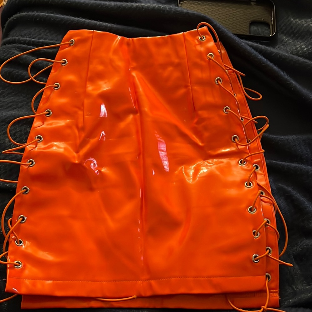Cute orange cut out skirt